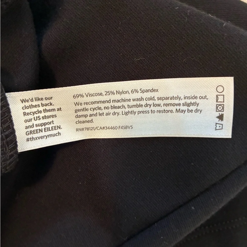Eileen Fisher Classic Black Ponte Knit  Women's Pencil Skirt S